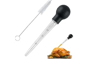 MAKOTO NOBU Poire à jus et Brosse，Viande de Seringue de Dinde avec Brosse de Nettoyage，Kit de Poire à Dinde pour Cuisson