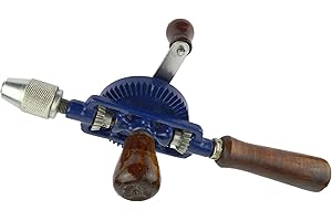 AB TOOLS-TOOLZONE Hand Drill 1/4inch / 8mm Chuck Hand Tools Double Pinion Wood Side Manual Turn TE138