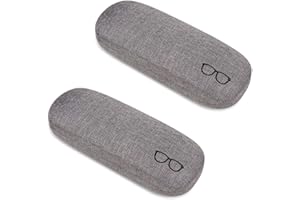 GENERIC 2 Pack Hard Shell Glasses Case and Fashion Eyeglasses Sunglasses Cases With Protective Holder Glasses Stand for Men Women Girls Study Work Travel, Case for Glasses With Cleaning Cloth