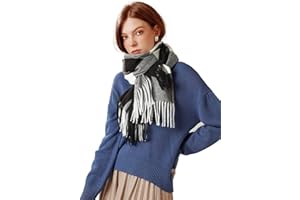 Adicloz Écharpe Femme Cachemire Hiver Chaud, Pashmina Châle Grandes Femmes Plaid Glands Foulard, Écharpe Châle Tricolore Femme Douces Wrap pour Autum et Hiver 180 * 70cm