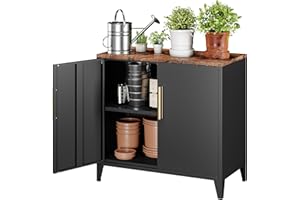 Sightlife Armadio in metallo, mobili da esterno, credenza in metallo, da cucina, da balcone, da giardino, da corridoio, ripiano regolabile, 40 x 80 x 76 cm