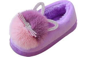 MOMOLAA Boys Girls Warm Slippers Cartoon Cat Kids Winter Indoor Household Shoes Toddler Kids Slippers