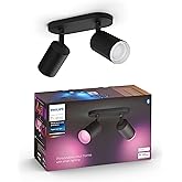 Philips Hue Fugato &Ccedil;ift Spot Renkli Akıllı Led Armat&uuml;r, Siyah, 2x4.2W - 25.000 Saat Ampul Kullanım &Ouml;mr&uuml;
