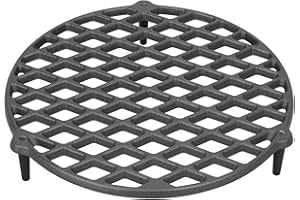 WELL GRILL Grillrost Stapelrost für 6QT & 9QT Dutch Oven Zubehör, Ø 26cm Rund Gusseisen Grillrost mit 3 Beinen Schmortopf Feuertopf Stapelrost Pfannenknecht Untersetzer