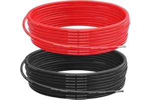 YUSVWKJ 12 AWG Gauge Silicone Wire Electrical Cable（5m red &5m black） Soft & Flexible 0.08 mm Tinned copper core High temperature resistant silicone wire For Arduino Projects, RC Cars, Boat, Drones etc.