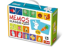 Trefl - Memos Classic & Plus, Logic - Juego Educativo De Memoria para Niños Pequeños, Encontrar Pares De Imágenes, Varias Variantes Divertidas, Juego De Memoria Clásico para Niños A Partir De 3 Años