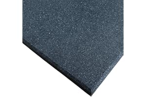 ARK MAT Rubber Crumb Gym Floor Tiles - Heavy Duty Non-Slip Commercial Grade Gym Mats - 1m x 1m (Black, 10mm Thick)