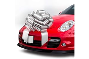 Zoe Deco - Big Car Bow - Silver, 23 Inch - Giant Car Bow for Birthday, Christmas, Wedding Reception, Surprise Party - Large Gift Wrapping for Huge Present