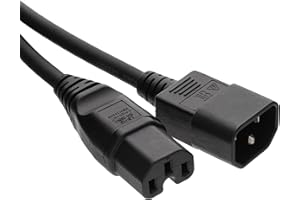 kenable Power Extension Cable IEC Male to Female UPS Lead C14 to C15 2m [2 metres]