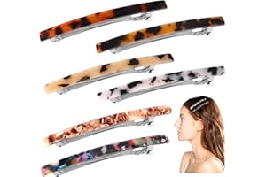 DASYUSUO 6Pcs 10cm Pasadores de Pelos Franceses Pasadores de Cabello Pinza de Pelo Automática Horquillas Automáticas para Mujeres Niñas Pelo Largo y Grueso (6 Estilos)