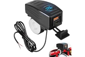 SOARFLY Motorrad Usb Steckdose Wasserdicht, 12V USB Steckdose Motorrad Ladegerät mit Schalter, Motorrad USB Ladegerät KFZ QC3.0 PD Type C USB mit Switch für DC12V Motorräder, SUVs, Boote (Typ C+USB)