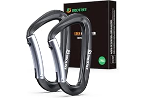 BROTREE Karabinek z karabińczykiem o nośności 1200 kg, karabińczyk z breloczkiem/zakrętką do hamaków, biwakowania, wędrówek, wędkowania itp