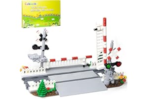 Cabeeskii City Rails de passage à niveau avec garde-corps et 2 voies - Croisement de chemin de fer pour chemin de fer - Accessoires de rails de train compatibles avec les grandes marques