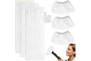 Aerzouser 6 Stk Ersatztücher für Dampfreiniger，Mikrofasertuch-Set für SC1 SC2 SC3 SC4 SC5 Dampfreiniger, Kompatibel mit Kärcher Dampfreiniger Zubehör, Kompatibel mit Kärcher Dampfreiniger Ersatztücher