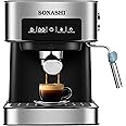Sonashi Coffee Machine All in One SCM-4964 - Countertop Coffee Maker with Touch Control Panel, 850W Ulka Italy Pump, 1L Detachable Water Tank, Overheat Protection | Kitchen & Home Appliances