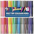 SOL 50 Felt Tip Colour Pens, Bright Colour Felt Tip Pens for Smooth & Precise Writing & Colouring, Wide Range of Hues Selection Suitable for Kids and Adults, Great for Scrapbooking, Journaling & Arts