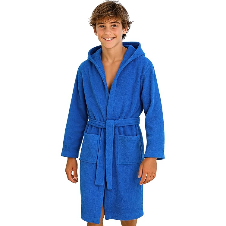 Twinzen Badjas voor kinderen en tieners met capuchon, 100 Twinzen Badjas voor kinderen en tieners met capuchon, 100
