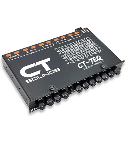 Getue Audiobank EQ7 1/2 Din 7 Band Car Audio Equalizer EQ W/Front, Rear/Frequency Adjustable /3 RCA Input For Portable Devices Subwoofer Output Built-in 43- 120Hz, 60-200Hz