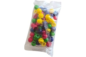 Italveneta Didattica - Ricarica Palline Abaco in Plastica Resistente, 156 g, Multicolore - Set di 40 Palline per Apprendimento Numerico