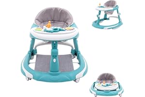 ARK MIIDO Girello per bambini, 3 in 1, da seduti a piedi, con vassoio da pranzo e centro di gioco per bambini, ragazzi e ragazze a partire dai 6 9 18 mesi (verde chiaro)