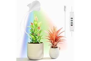 ‎DIIVOO Diivoo Pflanzenlampe LED, Vollspektrum Pflanzenlicht für Zimmerpflanzen, 360 Spin Schwanenhals und höhenverstellbar wachsen Licht mit Auto On/Off Timer 4/8/12/18H, 10 Helligkeitsstufen