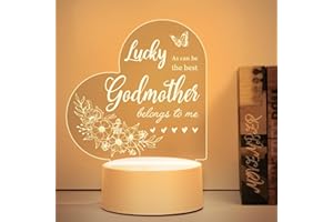 Vetbuosa Godmother Gifts, Birthday Gifts for Godmother - Godmother's Night Light Gifts from Goddaughter Godson, Godmother Proposal Gifts, Birthday Presents for Godmother,Nightlight Gift