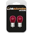 Tek Automotive 382 Red Brake Light Bulbs, Tail Light Bulb, 382R 12V 21W BA15S Car Bulbs - Twin Pack