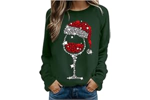 ZhungZaoh Weihnachtspullover Damen Lustig Weihnachtsdruck Pullover Langarm Rundhals Weihnachtspulli Xmas Sweatshirt Langarmshirt Weihnachtskleidung Oberteile Festlich Weihnachts Kostüm Tops