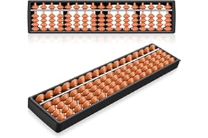 Flexzion Soroban Abacus for Adults & Kids - Plastic 11-inch Japanese Soroban 5 Beads 17 Rod Abacus for Math Learning & Training - Portable Abacus Math Calculating Tool for Beginners & Professional