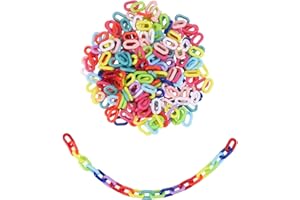 Airssory 2150 Pcs Acrylic Small Cable Chains Linking Rings Plastic Quick Link Connectors for Jewelry Making Children Pet Learning Toy Belt Hair Ornament - 15x9mm