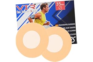 VERY IMPORTANT RUNNER - Pezoneras Running Hombre 35 mm Deportivas - Protector de Pezones para Correr - Adhesivo Fuerte y Núcleo Suave - Minimiza Rozaduras y Molestias - Desechables