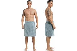 CalmySPA Lätt frotté bastuhandduk män – bastuhandduk bomull med elastiskt band och knapp bastuhandduk man bastu handduk kilt män kjol