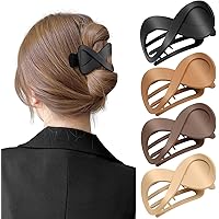 Kitsch Haarklammern Für Damen – 2 Stück, Stark Rutschfest Mit Bequemem Design (Schwarz & Schildpatt)