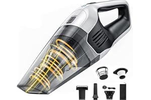 PORTUTIF Handheld Vacuum Cleaner, 8000Pa Strong Suction Portable Hand Held Vacum Cordless with 25-30Mins Long Runtime Rechargeable Battery Lightweight for Home and Car Carpet Stairs Pet Hair Deep Cleaning