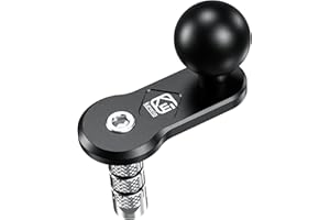 BRCOVAN Aluminum Alloy Motorcycle Fork Stem Mount Base with 1'' TPU Ball for Stem Tube 12mm to 25.4mm in Diameter, Compatible with RAM Mounts B Size 1 Inch Ball Double Socket Arm