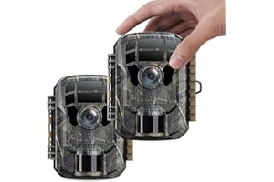 VOOPEAK 2 Pcs Cámaras de Caza 24MP 1080P, Mini Camara Caza Activada por Movimiento, Camara Fototrampeo Caza Nocturna con Pantalla LCD de 2.0 Pulgadas Lente Gran Angular 120° Impermeable