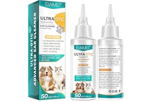 Sanrik Dog Ear Cleaner, Dog Ear Drops for Infection Antibiotics, Non-Toxic, Non Irritating, Anti Fungal Ear Drops for Dogs & Cats, Dog Ear Infection Treatment, Dog Ear Cleaner Solution (1 pack)