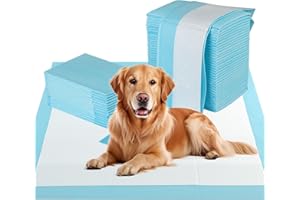 GOPLUS Lot de 100 Alese Jetable Chien 90 x 90 CM, Alaise pour Chien avec Structure à 6 Couches, Séchage Rapide, Anti-Fuite, Polymère Absorbant, Tapis Éducateur pour Intérieur et Extérieur pour Chiens