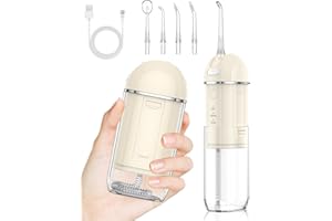 MrDoggy Irrigador Dental Irrigador Bucal 4 Boquillas 3 Modos IPX7 Impermeable Limpieza Dientes, USB Recargable para viaje y Uso Doméstico