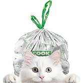 Cook Kedi Tuvaleti B&uuml;zg&uuml;l&uuml; &Ccedil;&ouml;p Torbası, 55 x 30 cm, 20 Yaprak, Sabun Kokulu, Beyaz