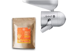 ‎MOCKMILL Mockmill Mahlaufsatz für KitchenAid | frisches Mehl | Made in Germany |+ 2,5 kg Bio Dinkel