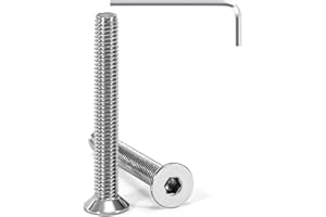 Tunejoy 20 Stück Senkkopfschrauben M5 x 40 mm Senkschrauben Edelstahl A2 V2A Senkkopf Innensechskant DIN 7991 Vollgewinde mit Inbusschlüssel