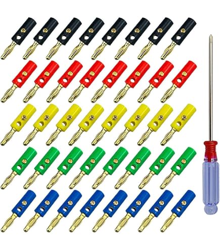 QitinDasen 30 Pcs Douilles Banane Sécurité 4mm - Rouge & Noir - Connecteurs Premium