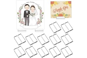 GUANGCAILUN Acrylic Sign Holder Clear 12Pcs Table Number Stands Place Card Holders Acrylic Stands Wedding Sign Holders Card Display Stand for Table Wedding Photo Office Menu Meeting Party Event Decoration (1.2" )