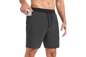 Comilaka Męskie spodnie sportowe, 7", krótkie spodenki do biegania, do biegania, lekkie, szybkoschnące, z zamkiem błyskawicznym