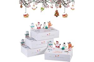 TsunNee 30PCS Christmas Party Gift Boxes, Xmas Paper Candy & Cookie Favour Boxes, Novelty Gift Packaging Decor for Christmas Party Advent Calendar DIY