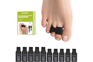 Bukihome [10X] Spargitore per dita a martello,correttori per dita a martello,guide per dita a martello,bende per correggere dita a martello,dita rotte,dita storta e dita sovrapposte(5L+5S, black)