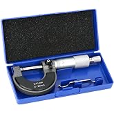 QWORK&reg; Outside micrometer, micrometer, high precision measurement 0-25mm, 0.01mm resolution