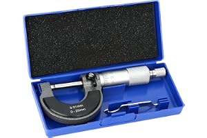 QWORK® yttre skruvstorlek, mikrometer, högprecisionsmätning 0–25 mm, upplösning 0,01 mm