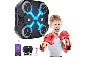 Umelee Music Boxing Machine with Boxing Gloves for Kids, Smart Music Boxing Machine, Musical Boxing Machine Wall Mounted with Bluetooth & LED Light, USB Charging